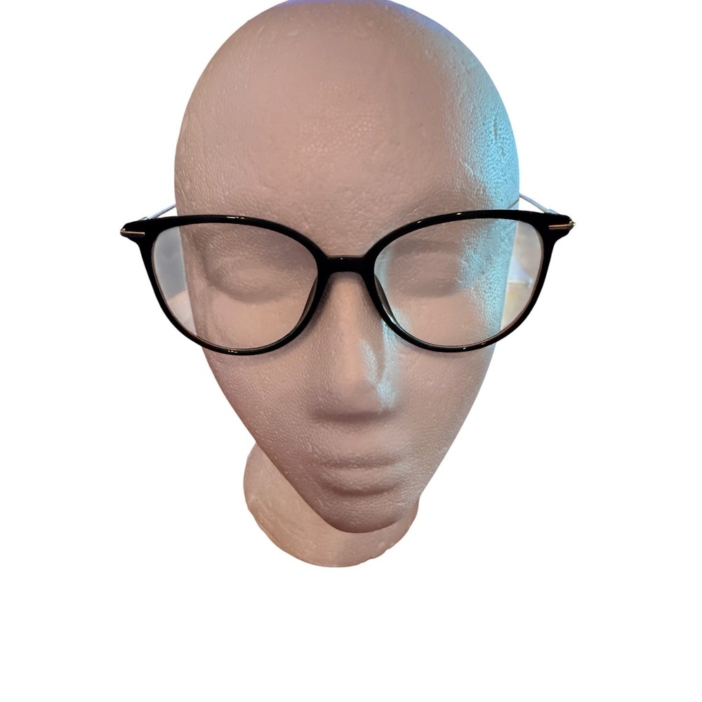Gaoye TR1006 Black Cat Eye Blue Light Blocking Glasses Gold Metal Temples Womens
